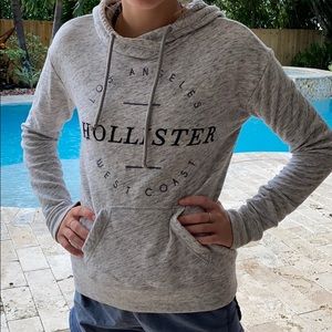 Hoodie with cowl neck, front pocket & thumb holes